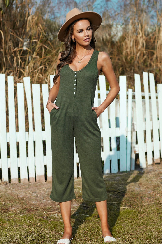 Kailyn Scoop Neck Sleeveless Jumpsuit with Pockets - L&M Boutique