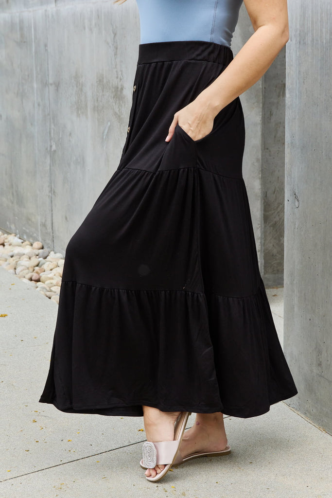 Nova So Easy Full Size Solid Maxi Skirt - L&M Boutique