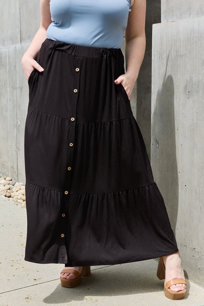 Nova So Easy Full Size Solid Maxi Skirt - L&M Boutique