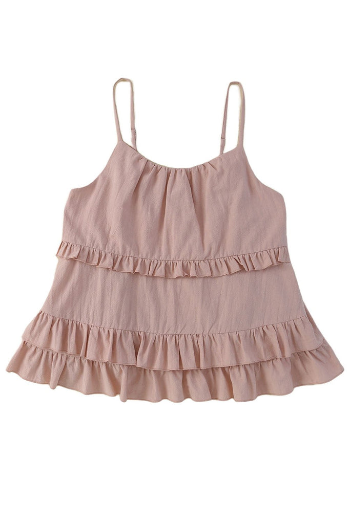 Tyler Ruffled Scoop Neck Sleeveless Cami - L&M Boutique